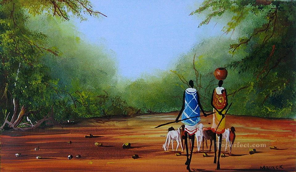 Route tranquille de l’Afrique Peintures à l'huile